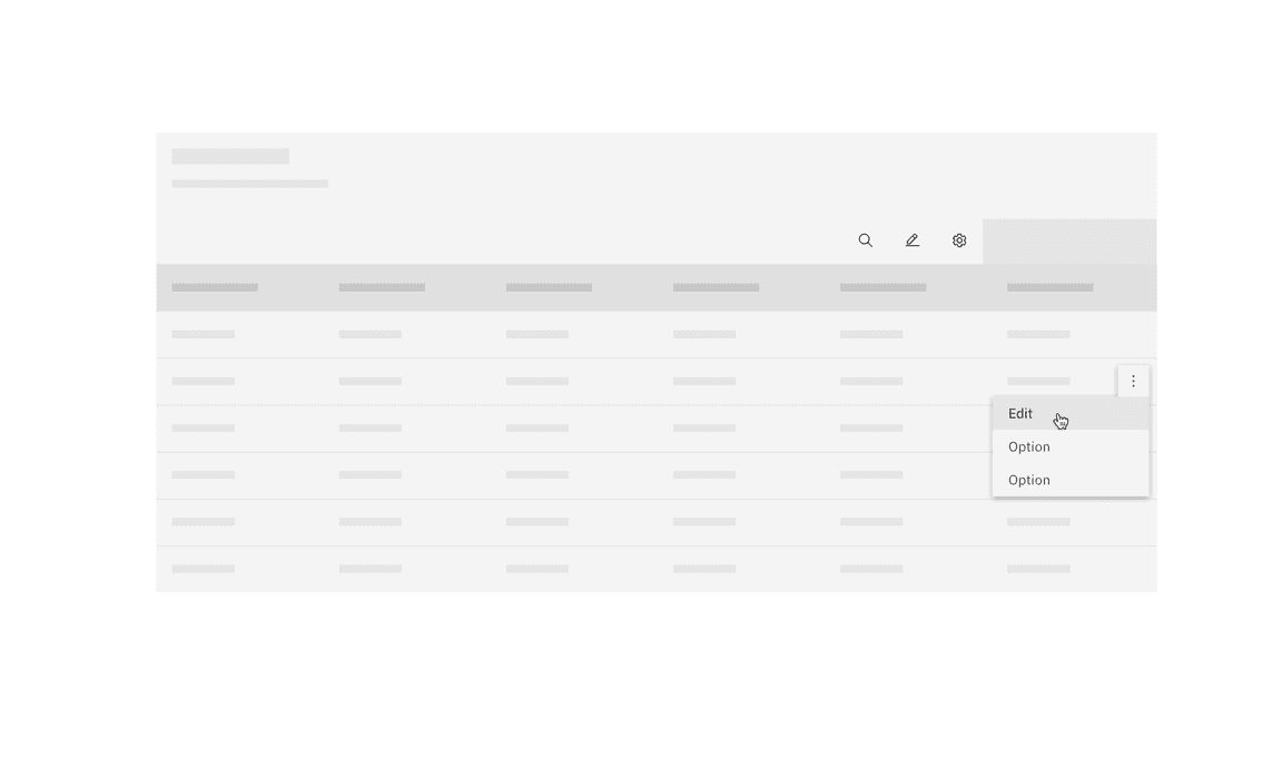 Example of an edit button in a table